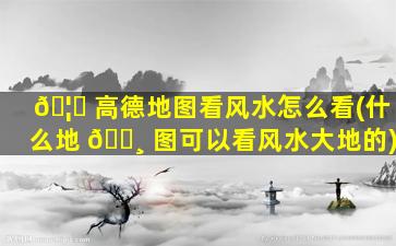 🦅 高德地图看风水怎么看(什么地 🌸 图可以看风水大地的)